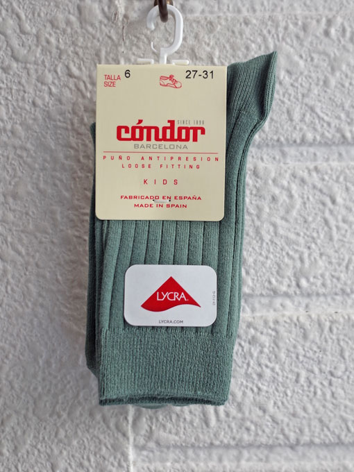 CONDOR　Ribbed socks 　リブソックス（モスグリーン） [6才]